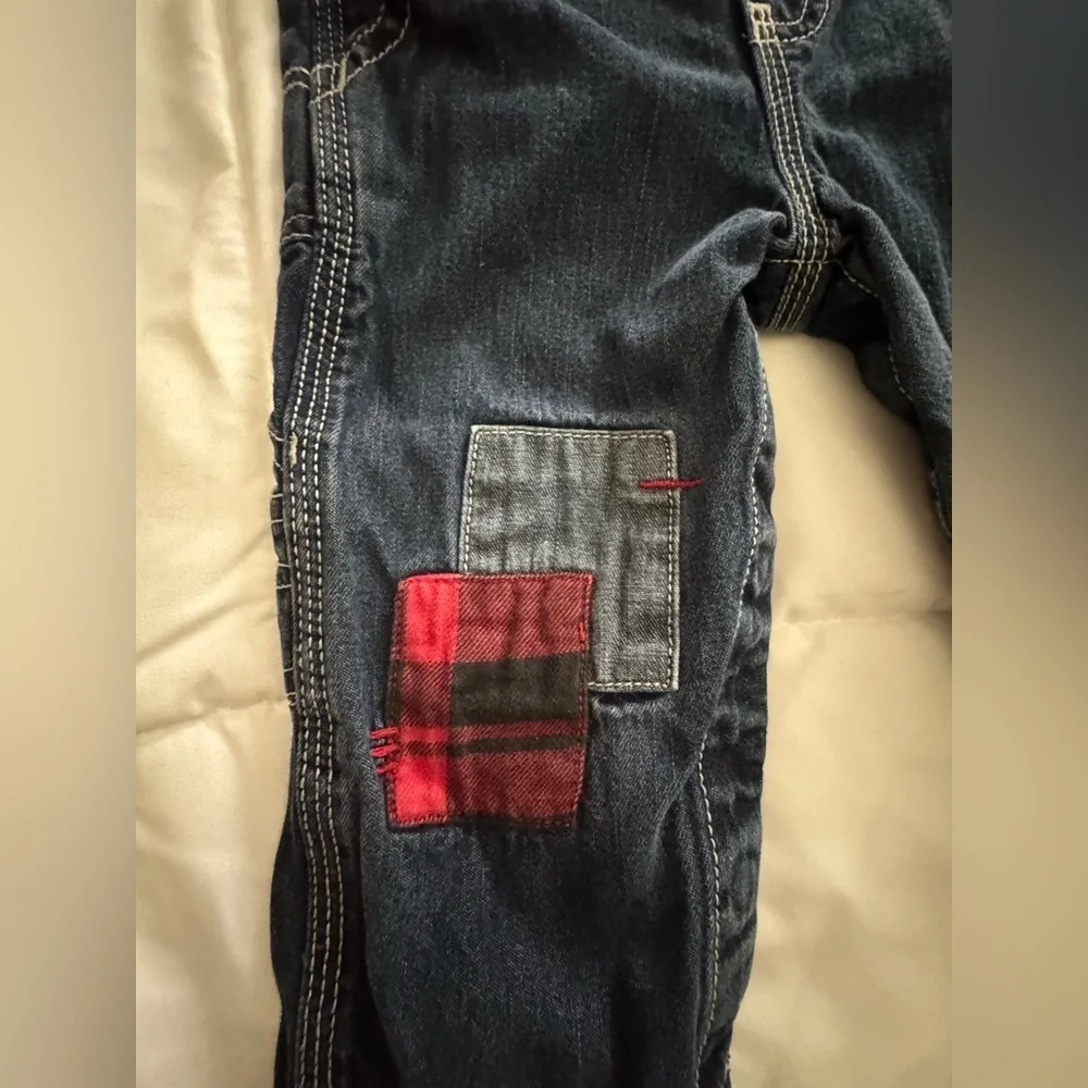 OshKosh B'gosh Kids Overalls - Blue with Red Patches
